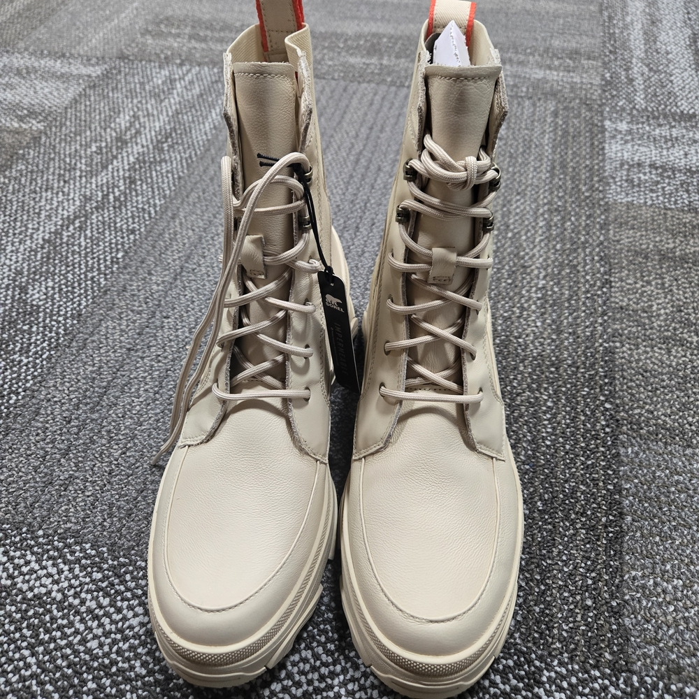 Sorel Cream Lace-Up Boots